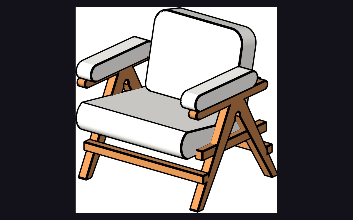 Accent Chair Teak — Parametric Furniture Family