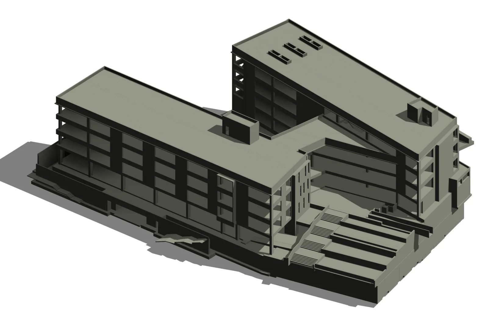 International School Campus — Multi-Building Structural BIM